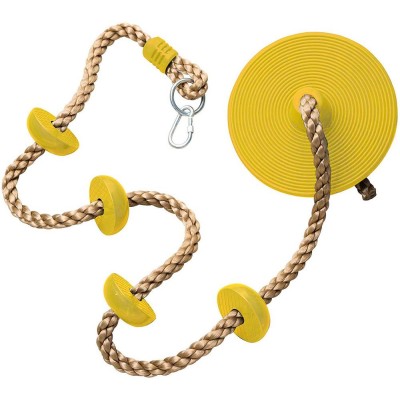 Children kids Tree Climbing Rope Swing with Platforms Swing Safety for Outside Inside yellow color