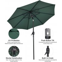 Patio 9ft Patio Umbrella Outdoor Market Table Umbrella with Push Button Tilt and Crank for Garden, Lawn, Deck, Backyard& Pool