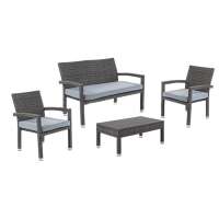 Outdoor Rattan Patio Furniture Sets with Stackable Chairs