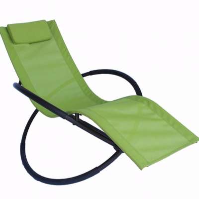 Outdoor Orbital Foldable Patio Lounger Rocking Chair - Green