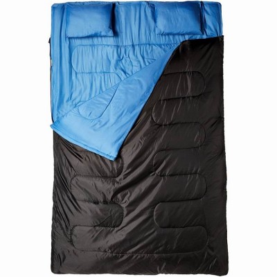 Double two person sleeping bag with 2 Pillows and a carrying bag for adult camping, Backpacking, Hiking